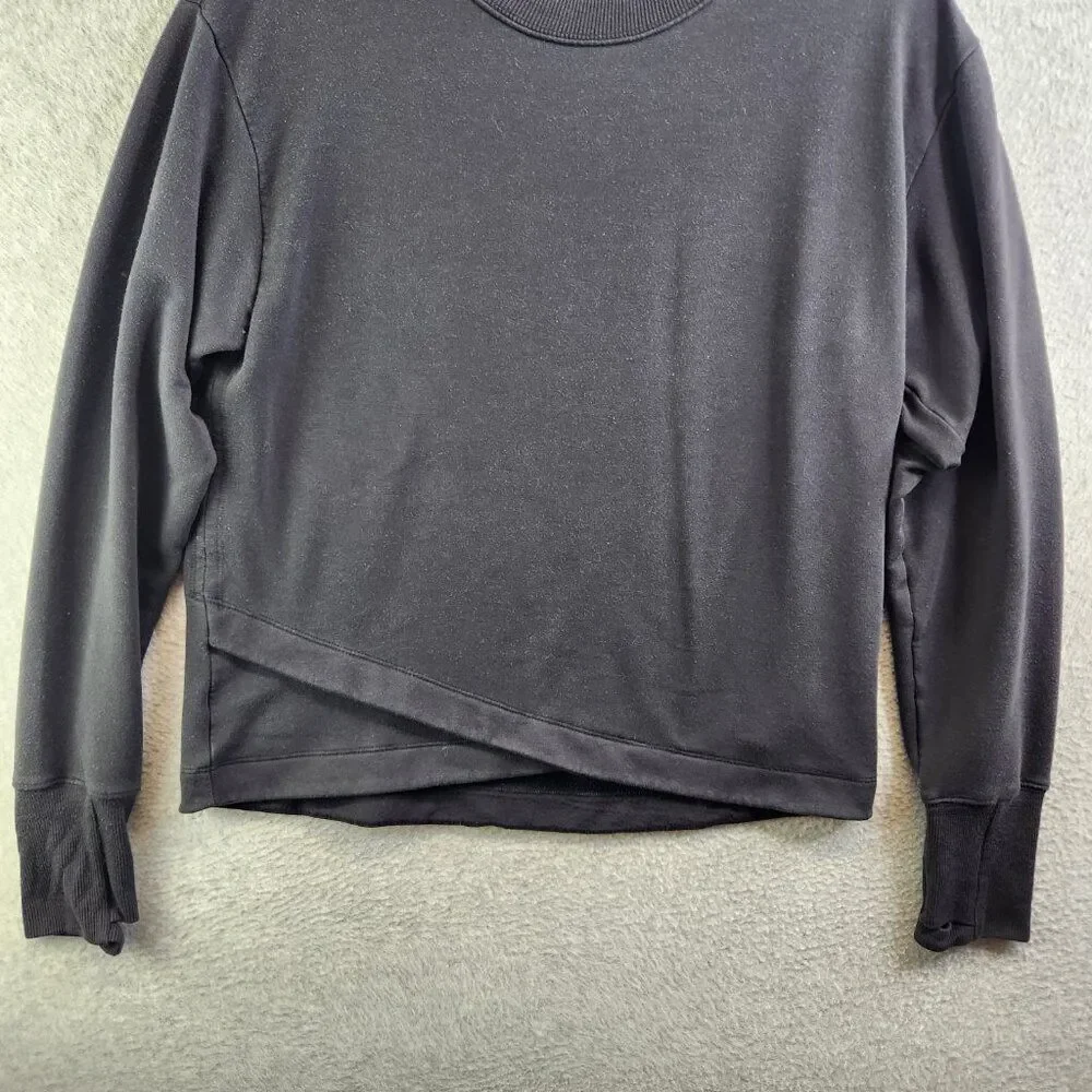 Athleta Sweatshirt Womens S Black Solitude Jersey Knit Pullover Loungewear Comfy - Picture 4 of 16